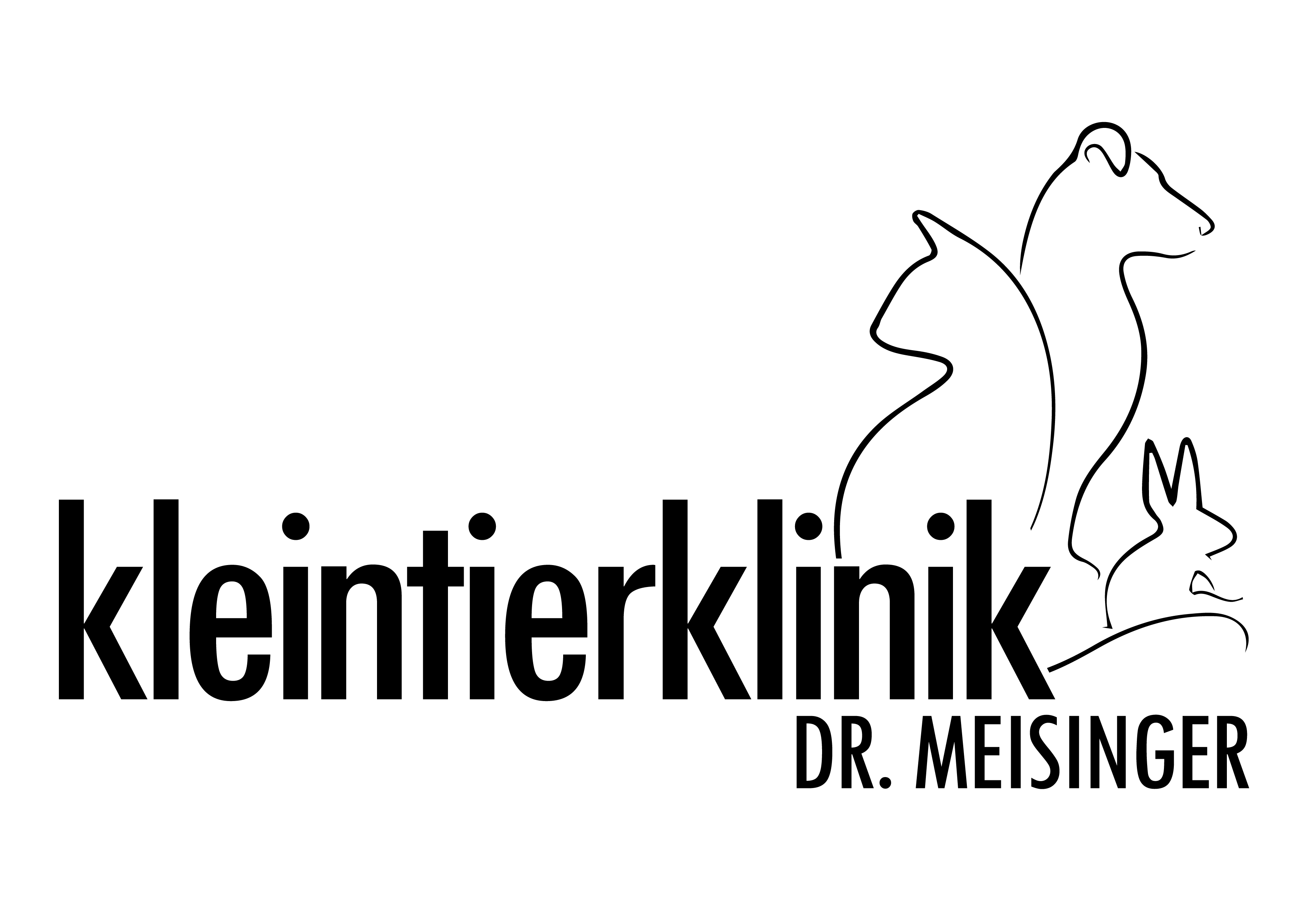 Hauptlogo in SW für Fax uä. - Kleintierklinik Dr. Meisinger